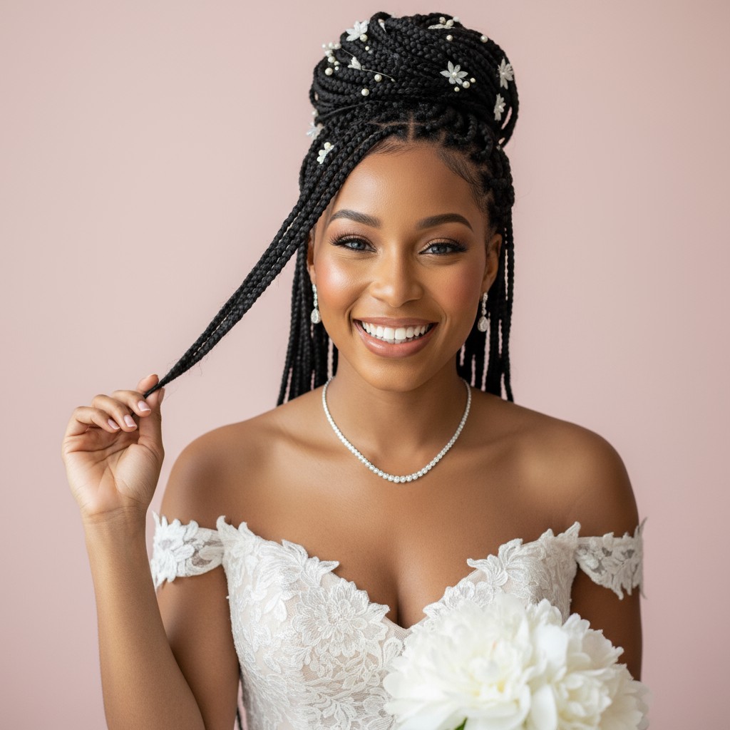 Knotless Braids Wedding Style Ideas